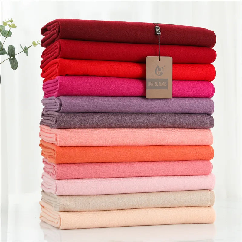 Premium Cashmere Winter Scarf for Women – Soft Oversized Shawl Wrap with Fringe, 10 Colors | Thomler