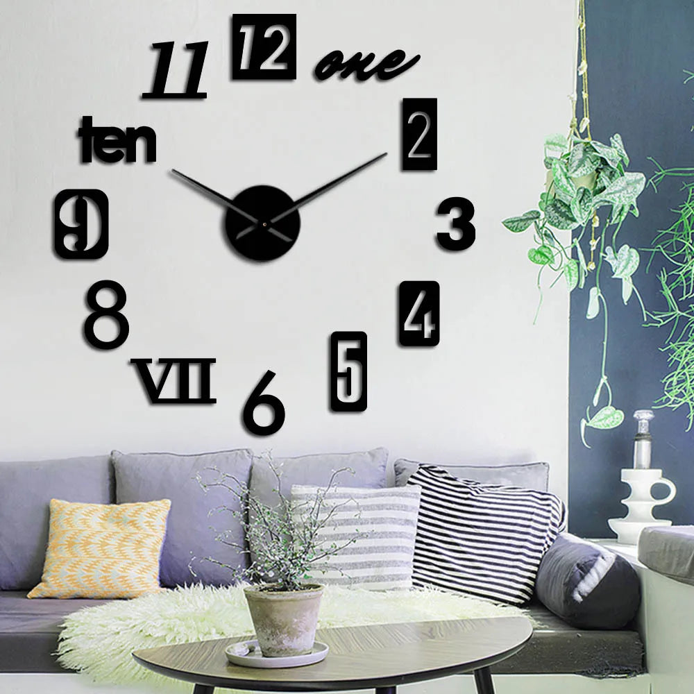 Wall Clock Acrylic 90.0 cm Red Modern Living Room Silent Decorative Art Timepiece | Thomler