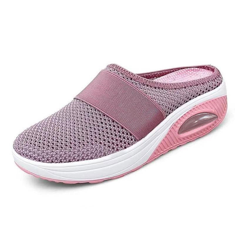 Cushioned Slip-On Walking Sneakers with Air Sole Technology for Women | Breathable Mesh Athletic Shoes for All-Day Standing and Comfort | Thomler
