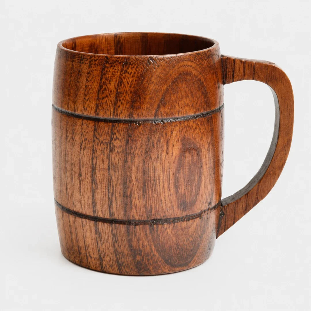 Handcrafted Solid Wood Coffee Mug with Natural Grain Finish – Heat-Insulated & Lightweight for Daily Use | Thomler