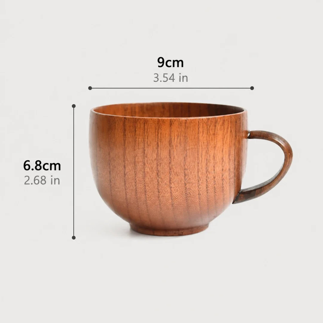 Handcrafted Solid Wood Coffee Mug with Natural Grain Finish – Heat-Insulated & Lightweight for Daily Use | Thomler