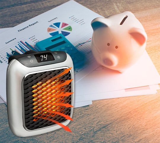 Compact Desktop Space Heater with Air Filter & Remote Control 800W Fan for Home Office & Bedroom | Thomler