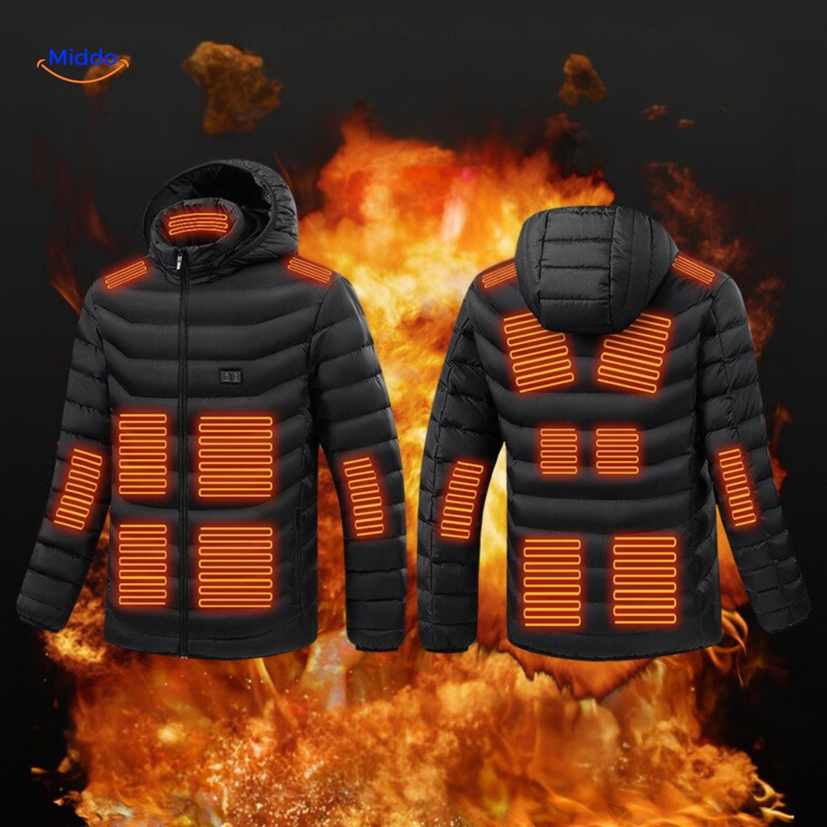 USB Heated Jacket with Tailored Silhouette and Zipper Design for Cold Weather Wear | Thomler