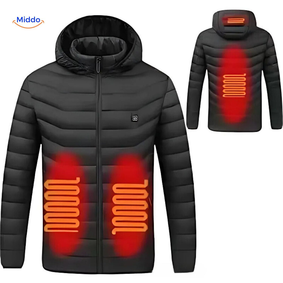 USB Heated Jacket with Tailored Silhouette and Zipper Design for Cold Weather Wear | Thomler
