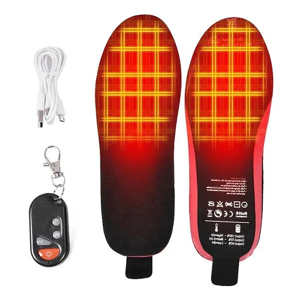 Remote-Control Heated Shoe Insoles, Rechargeable Foot Warmers for Winter | Thomler