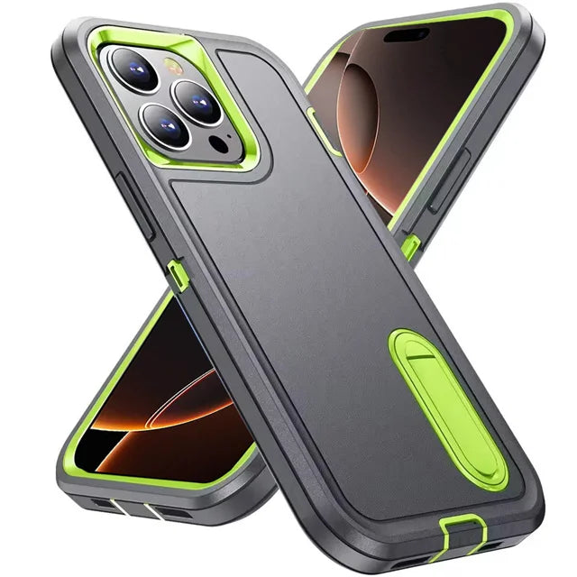 Rugged iPhone Case with Kickstand & Reinforced Corners for 14-17 Series | Drop Protection Armor Cover | Thomler