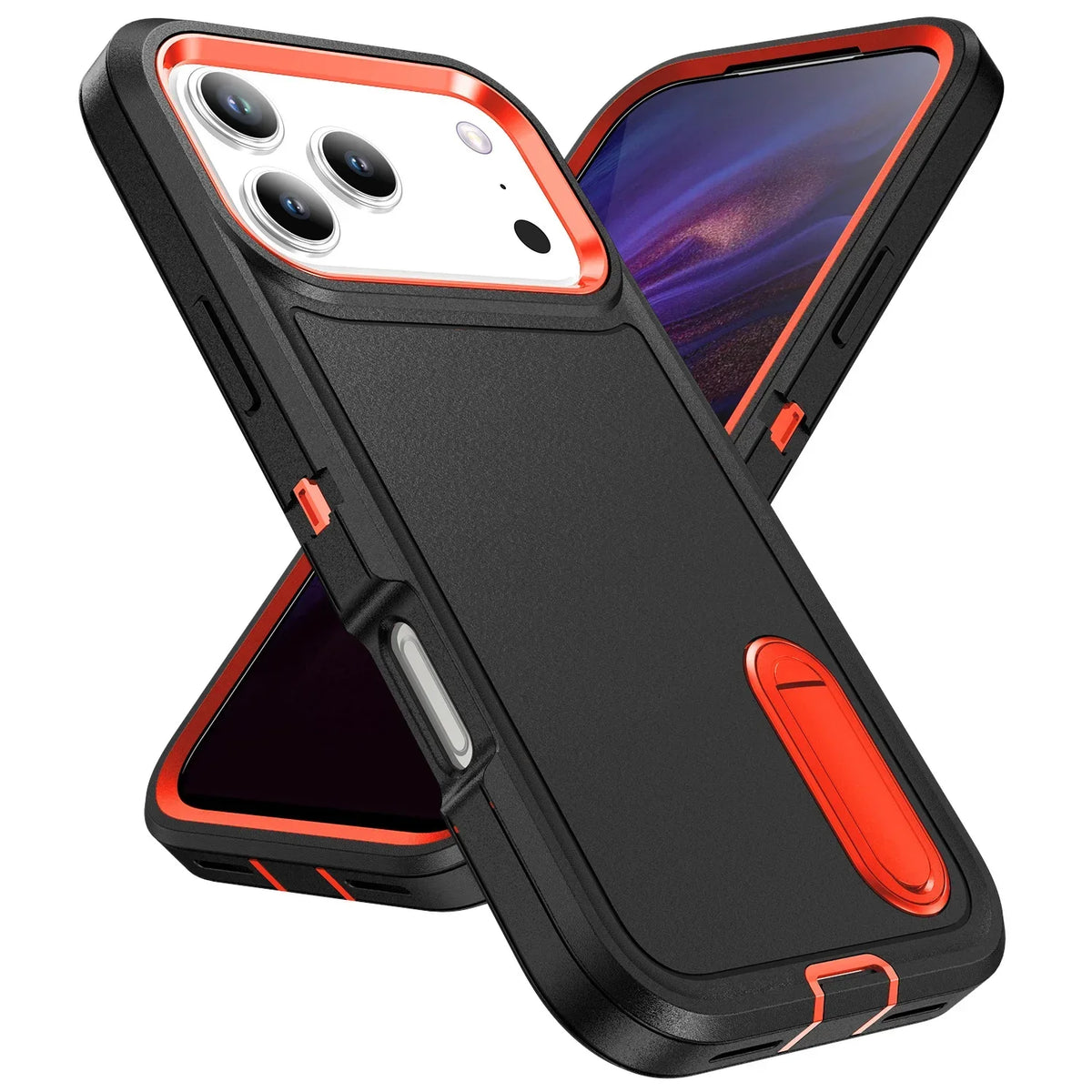 Rugged iPhone Case with Kickstand & Reinforced Corners for 14-17 Series | Drop Protection Armor Cover | Thomler