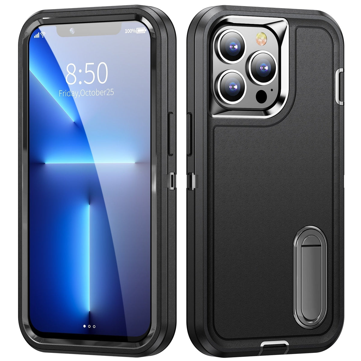 Rugged iPhone Case with Kickstand & Reinforced Corners for 14-17 Series | Drop Protection Armor Cover | Thomler
