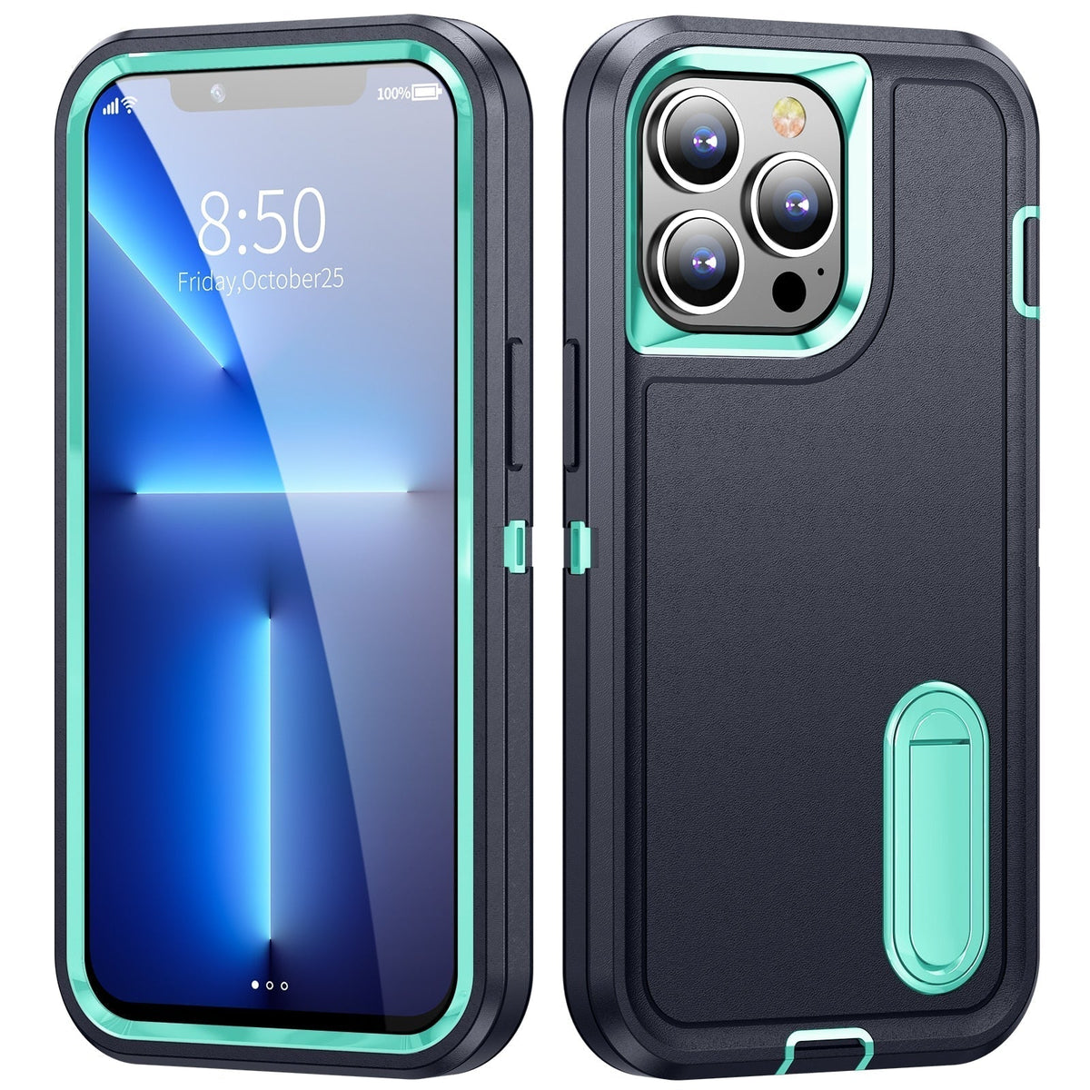 Rugged iPhone Case with Kickstand & Reinforced Corners for 14-17 Series | Drop Protection Armor Cover | Thomler
