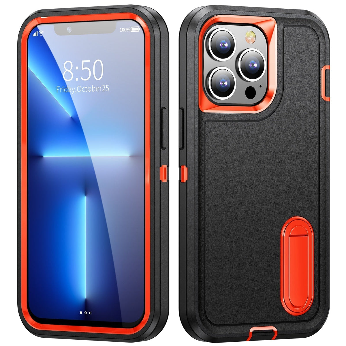 Rugged iPhone Case with Kickstand & Reinforced Corners for 14-17 Series | Drop Protection Armor Cover | Thomler