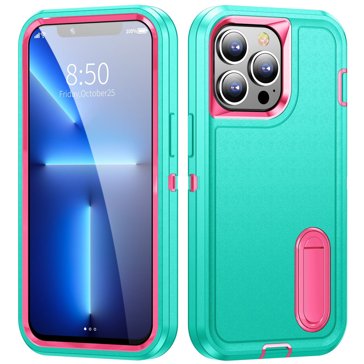 Rugged iPhone Case with Kickstand & Reinforced Corners for 14-17 Series | Drop Protection Armor Cover | Thomler
