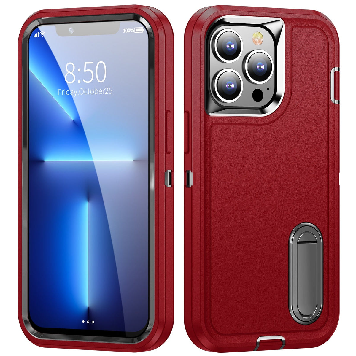 Rugged iPhone Case with Kickstand & Reinforced Corners for 14-17 Series | Drop Protection Armor Cover | Thomler