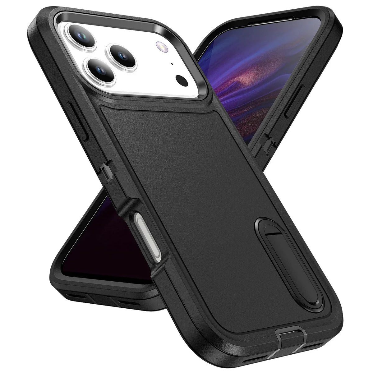 Rugged iPhone Case with Kickstand & Reinforced Corners for 14-17 Series | Drop Protection Armor Cover | Thomler