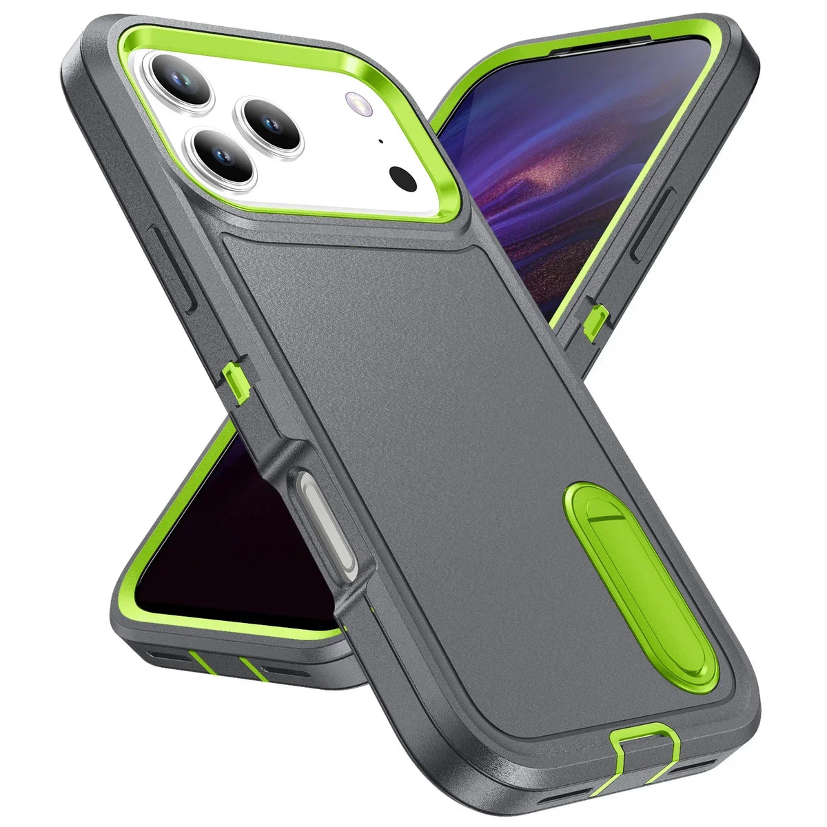 Rugged iPhone Case with Kickstand & Reinforced Corners for 14-17 Series | Drop Protection Armor Cover | Thomler