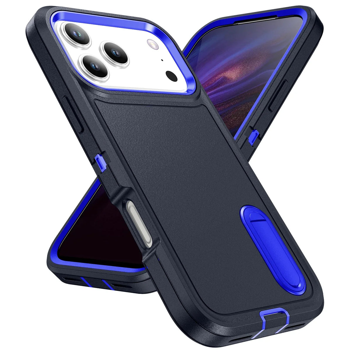 Rugged iPhone Case with Kickstand & Reinforced Corners for 14-17 Series | Drop Protection Armor Cover | Thomler