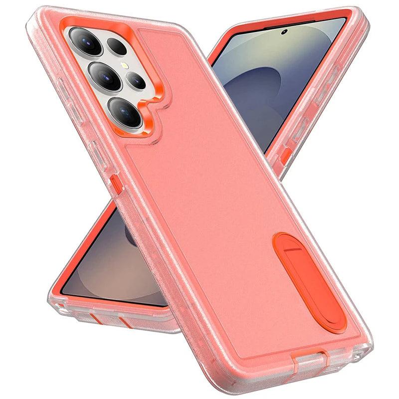 Rugged Armor Phone Case for Samsung Galaxy with Built-In Kickstand & Camera Protection | Military Grade Impact Resistant Cover | Thomler