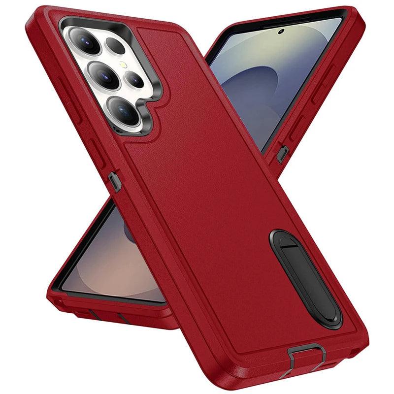 Rugged Armor Phone Case for Samsung Galaxy with Built-In Kickstand & Camera Protection | Military Grade Impact Resistant Cover | Thomler