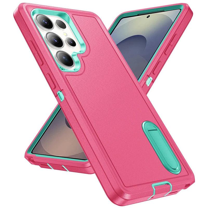 Rugged Armor Phone Case for Samsung Galaxy with Built-In Kickstand & Camera Protection | Military Grade Impact Resistant Cover | Thomler