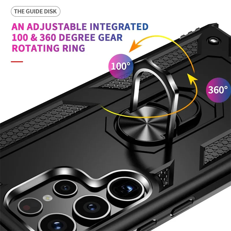 Samsung Galaxy Rugged Case with Ring Stand & Magnetic Mount – Shockproof Hard Shell Cover for Daily Drop Protection | Thomler