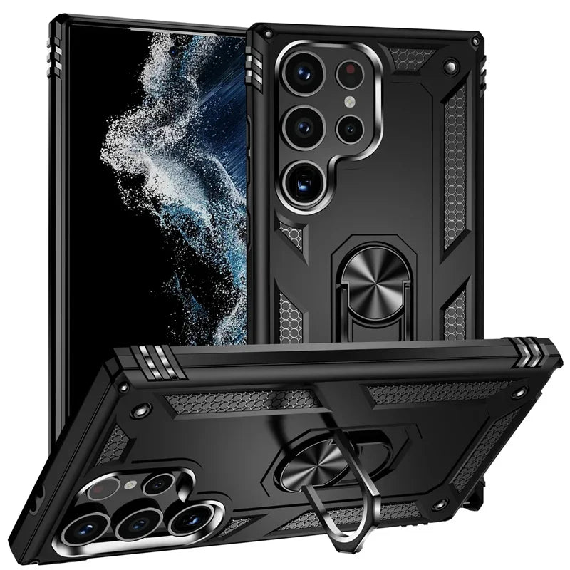 Samsung Galaxy Rugged Case with Ring Stand & Magnetic Mount – Shockproof Hard Shell Cover for Daily Drop Protection | Thomler