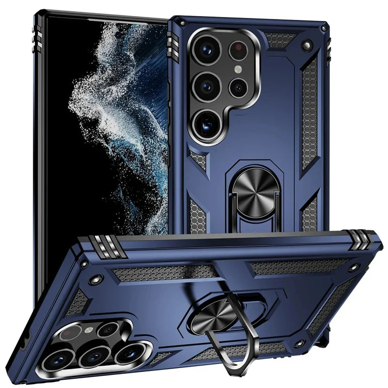 Samsung Galaxy Rugged Case with Ring Stand & Magnetic Mount – Shockproof Hard Shell Cover for Daily Drop Protection | Thomler