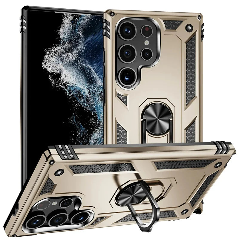 Samsung Galaxy Rugged Case with Ring Stand & Magnetic Mount – Shockproof Hard Shell Cover for Daily Drop Protection | Thomler
