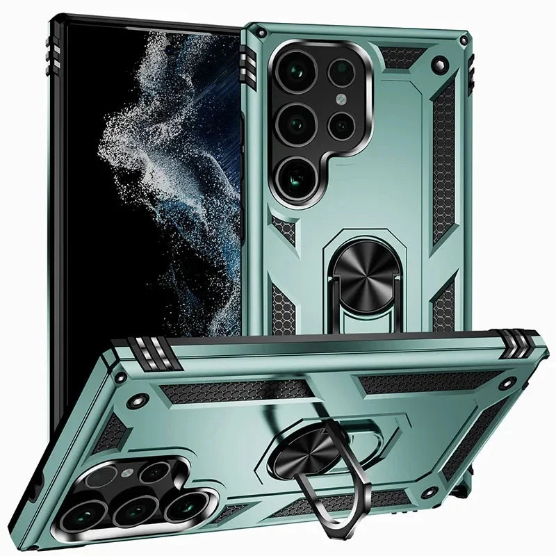 Samsung Galaxy Rugged Case with Ring Stand & Magnetic Mount – Shockproof Hard Shell Cover for Daily Drop Protection | Thomler