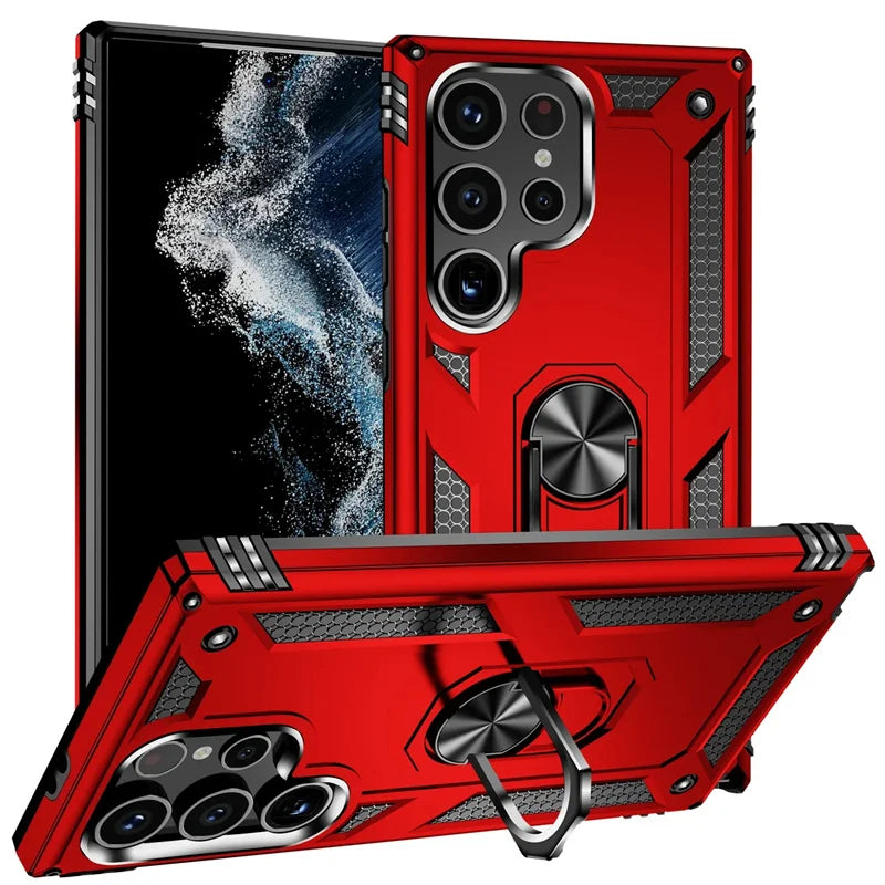 Samsung Galaxy Rugged Case with Ring Stand & Magnetic Mount – Shockproof Hard Shell Cover for Daily Drop Protection | Thomler