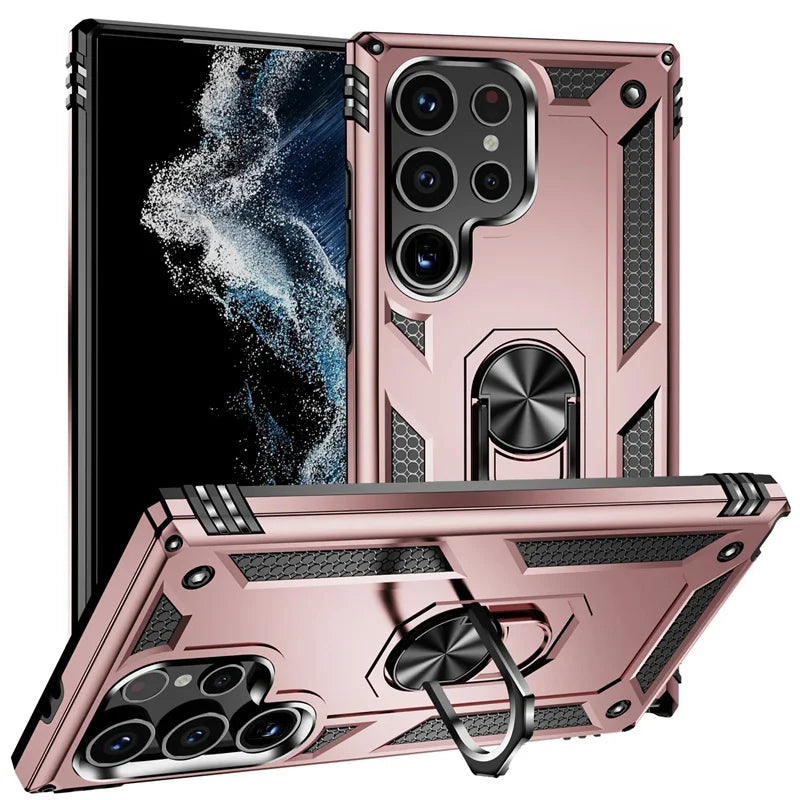 Samsung Galaxy Rugged Case with Ring Stand & Magnetic Mount – Shockproof Hard Shell Cover for Daily Drop Protection | Thomler