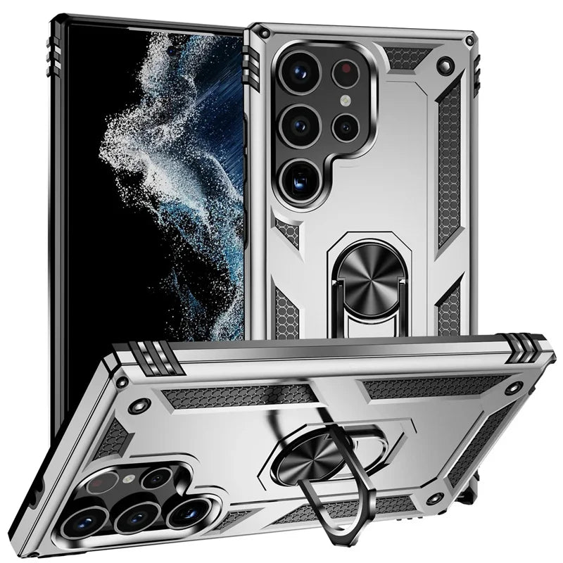 Samsung Galaxy Rugged Case with Ring Stand & Magnetic Mount – Shockproof Hard Shell Cover for Daily Drop Protection | Thomler