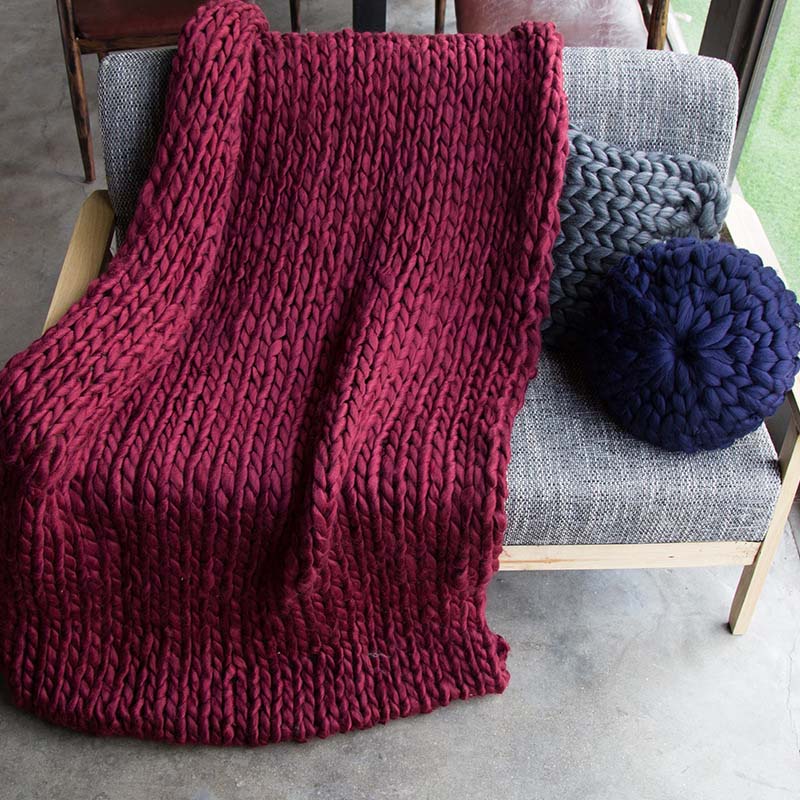 Chunky Cable Knit Throw Blanket – Soft Textured Couch Cover for Sofa, Bed & Chair – Modern Home Decor Accent | Thomler