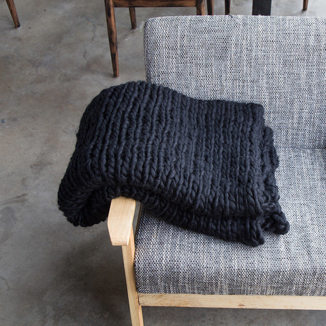 Chunky Cable Knit Throw Blanket – Soft Textured Couch Cover for Sofa, Bed & Chair – Modern Home Decor Accent | Thomler