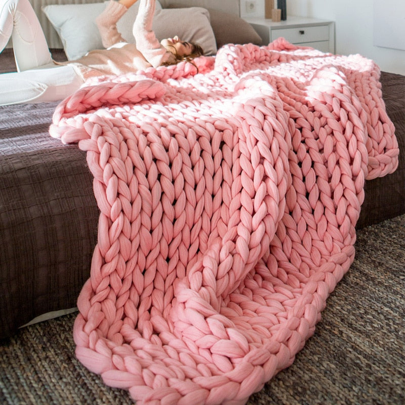 Chunky Cable Knit Throw Blanket – Soft Textured Couch Cover for Sofa, Bed & Chair – Modern Home Decor Accent | Thomler