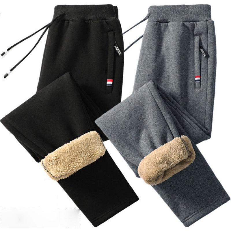 Men's Thermal Fleece-Lined Joggers Winter Sweatpants with Drawstring Elastic Waist for Cold Weather Outdoor Sports Casual Wear | Thomler