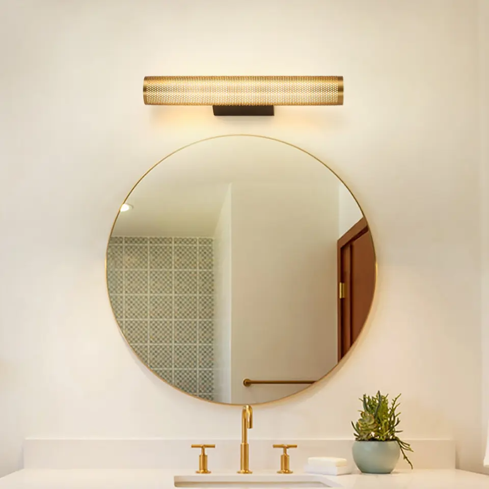 Hardwired Bathroom Vanity Light Fixture with Gold Finish, Modern Wall Mount Sconce for Bedroom, Living Room, Powder Room & Hallway | Thomler