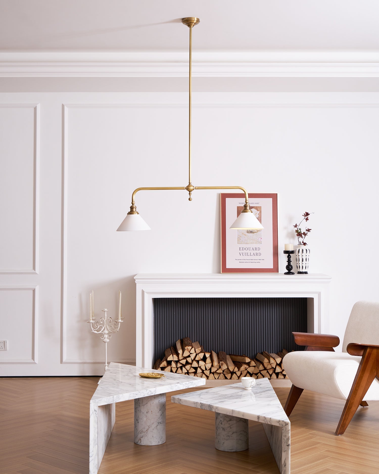 Pendant Light Aluminum Ceramic 40 in Adjustable Dining Table Island Hanging Ceiling Lamp White Modern Minimalist Lighting | Thomler