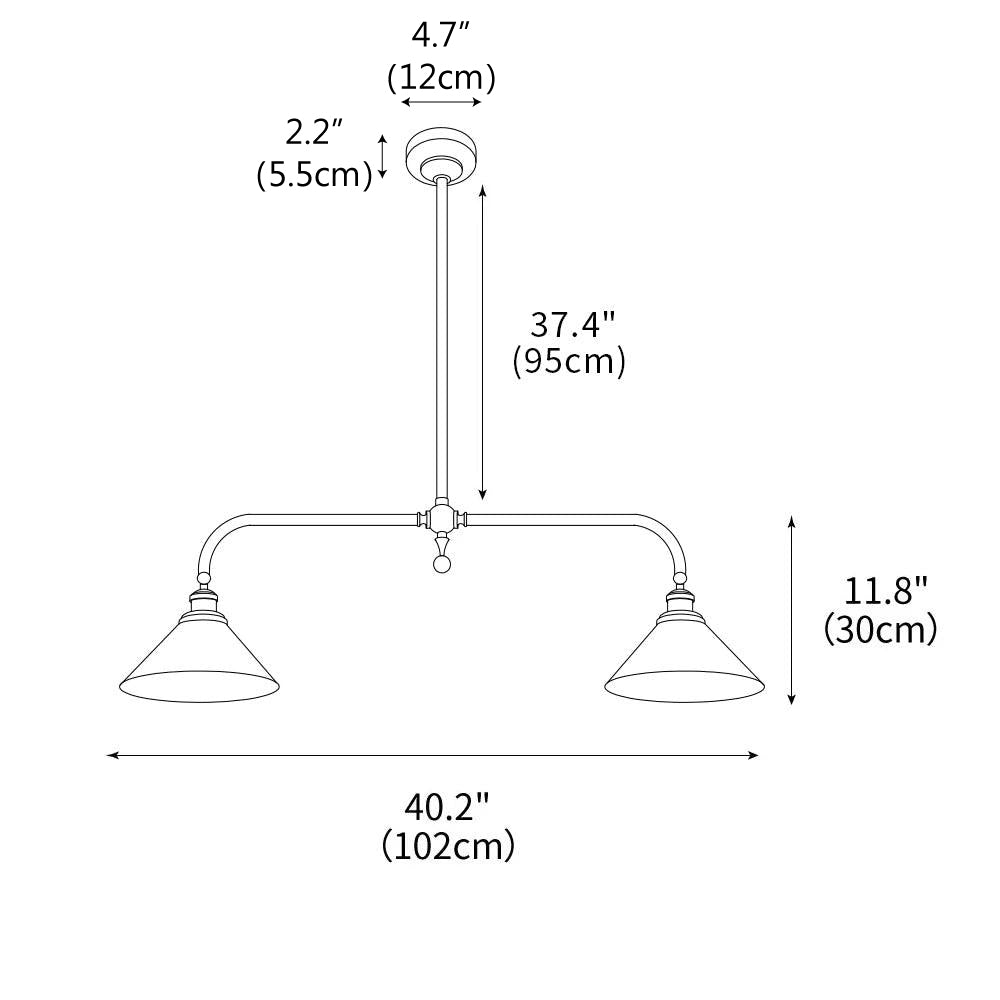 Pendant Light Aluminum Ceramic 40 in Adjustable Dining Table Island Hanging Ceiling Lamp White Modern Minimalist Lighting | Thomler