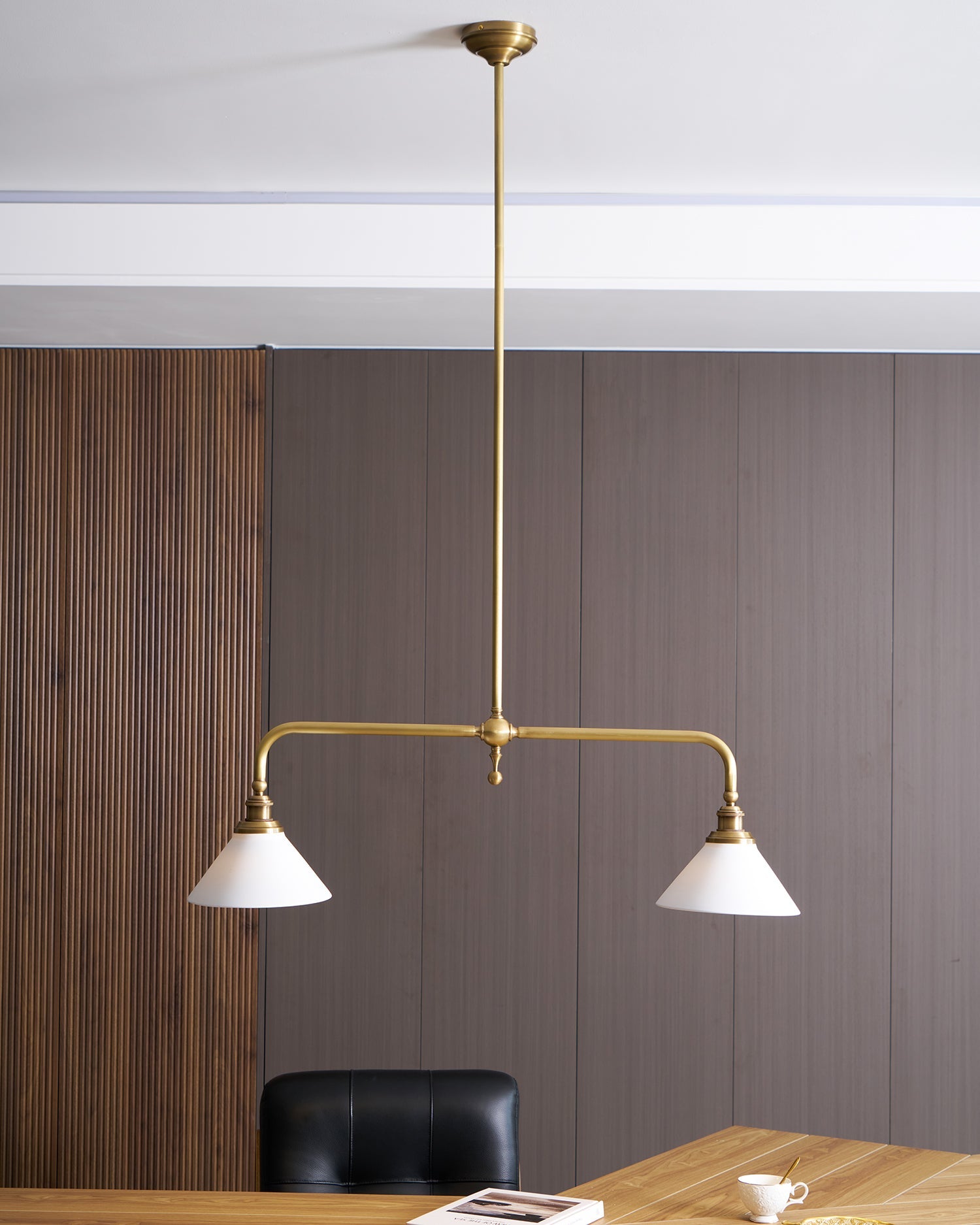 Pendant Light Aluminum Ceramic 40 in Adjustable Dining Table Island Hanging Ceiling Lamp White Modern Minimalist Lighting | Thomler