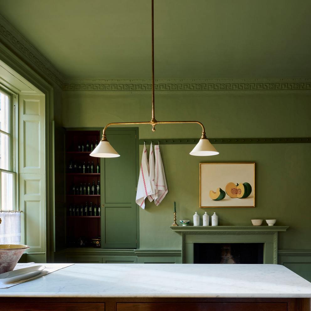 Pendant Light Aluminum Ceramic 40 in Adjustable Dining Table Island Hanging Ceiling Lamp White Modern Minimalist Lighting | Thomler