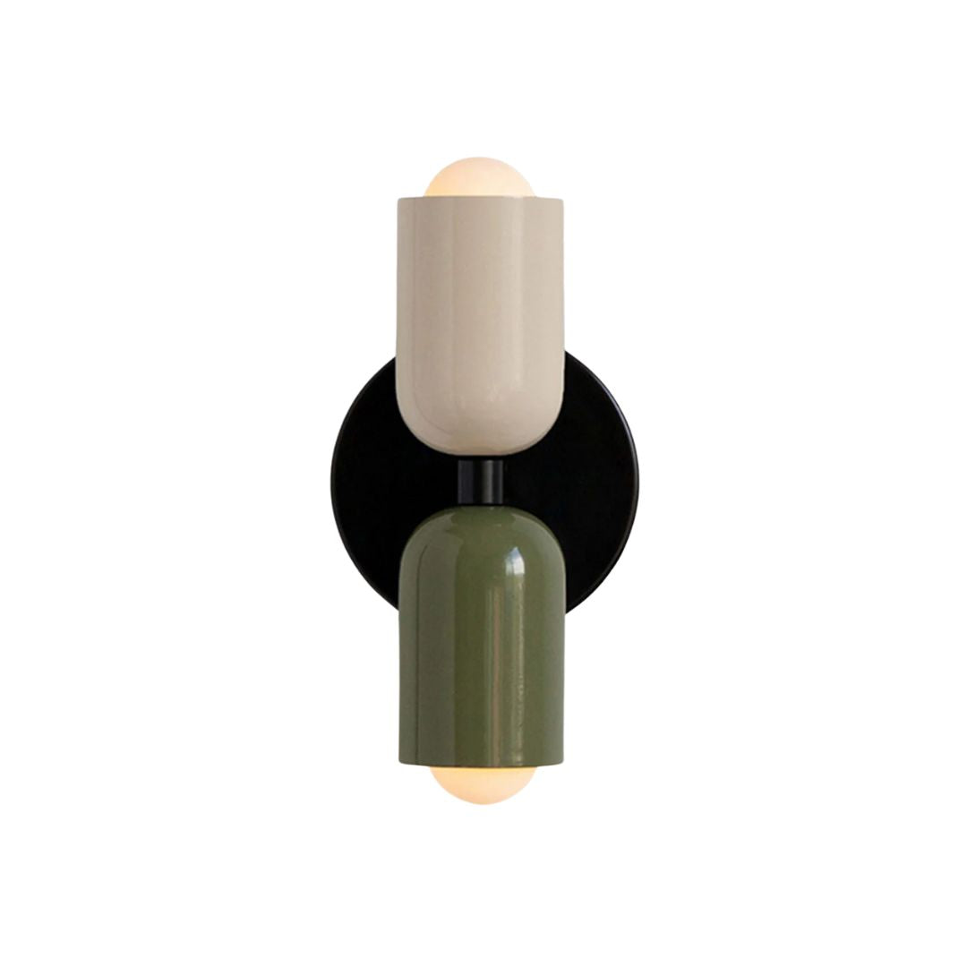 Two-Tone Glass Wall Sconce with Dual Light Uplight Downlight for Bedroom Living Room Hallway Modern Minimalist Home Accent Lighting | Thomler