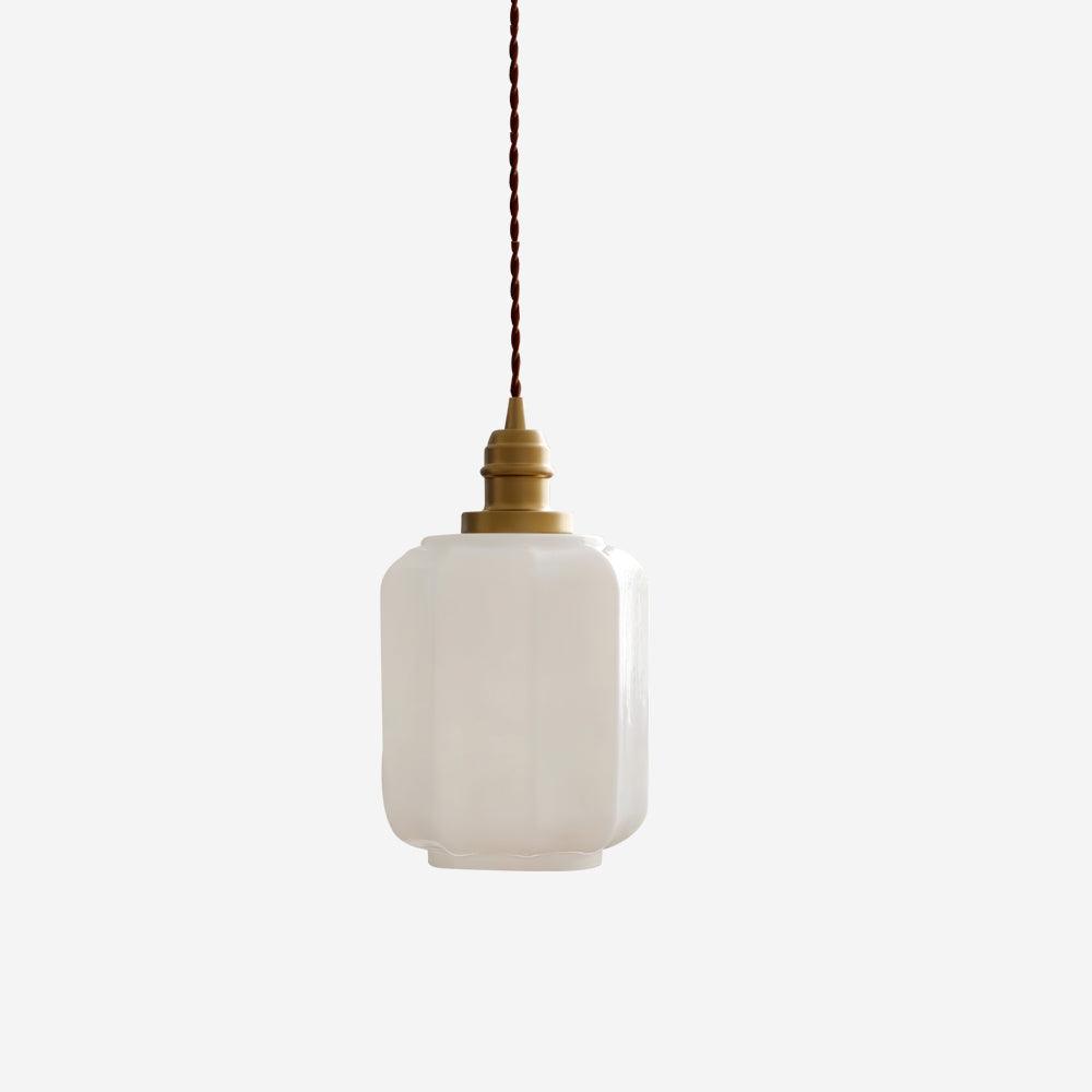 Pendant Light Glass Globe 5.9 in White Brass Bedroom Dining Room Hanging Ceiling Fixture Adjustable Cord | Thomler