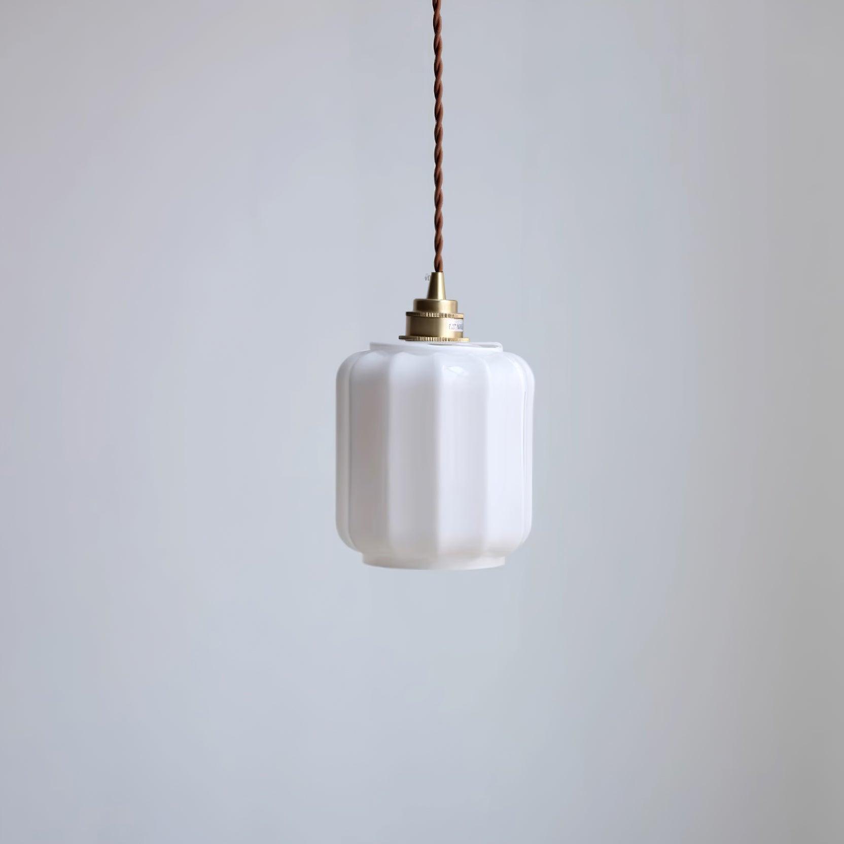 Pendant Light Glass Globe 5.9 in White Brass Bedroom Dining Room Hanging Ceiling Fixture Adjustable Cord | Thomler
