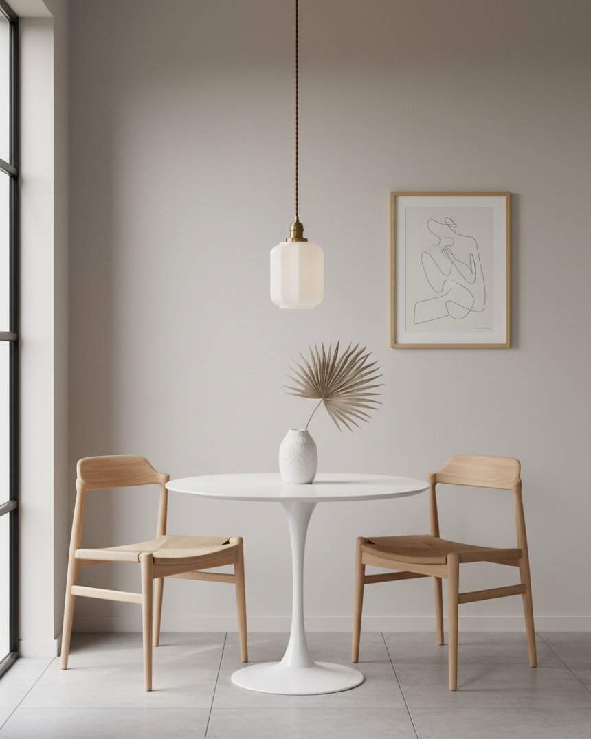 Pendant Light Glass Globe 5.9 in White Brass Bedroom Dining Room Hanging Ceiling Fixture Adjustable Cord | Thomler