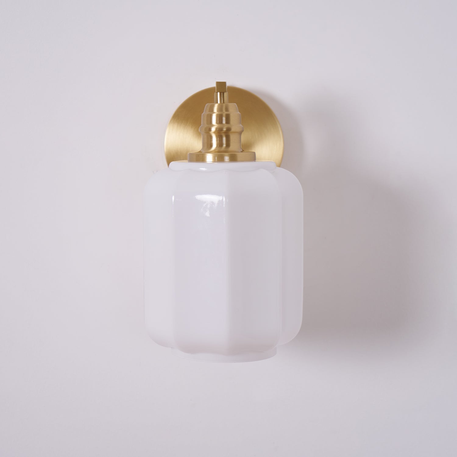 Wall Lamp Brass 9.8 in White Glass Indoor Bedroom Living Room Accent Light | Thomler