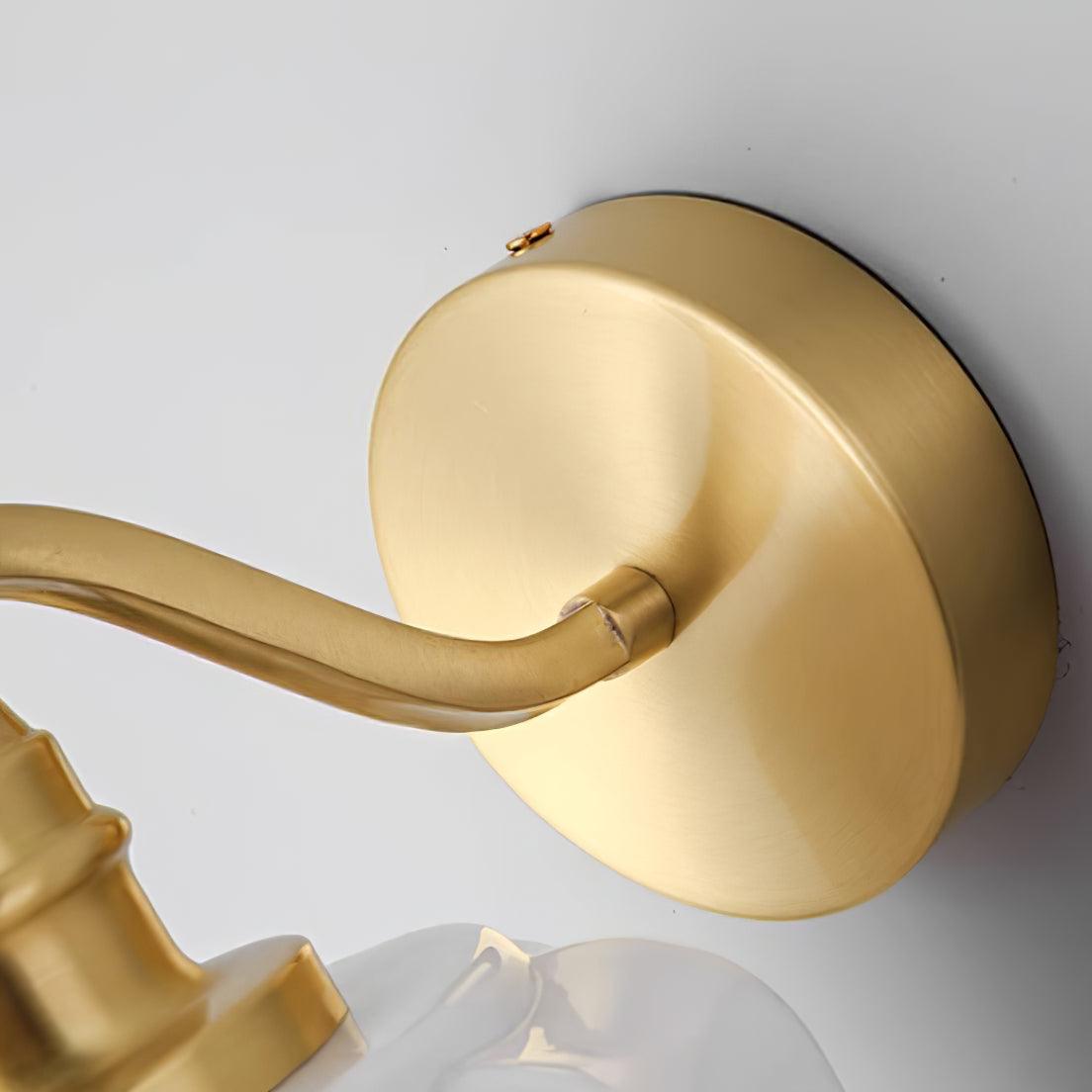 Wall Lamp Brass 9.8 in White Glass Indoor Bedroom Living Room Accent Light | Thomler