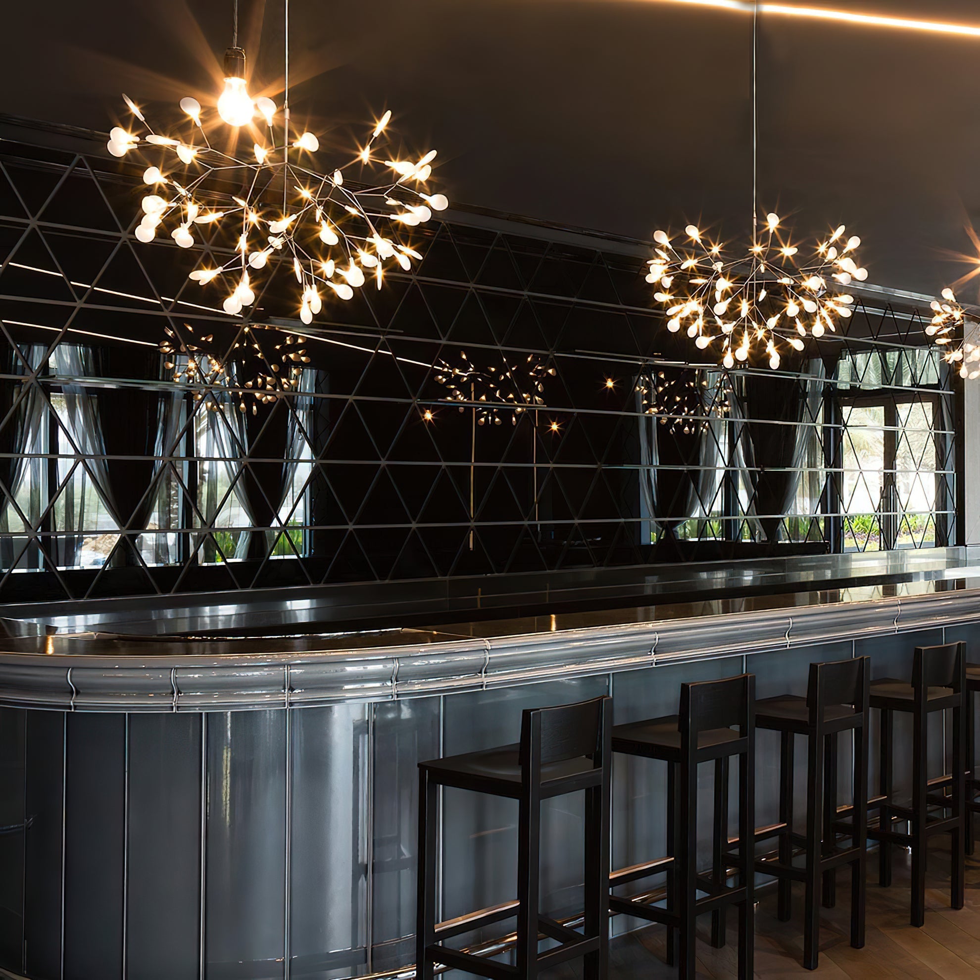 Chandelier Metal Acrylic LED 150.0 cm White Dining Room Sculptural Branch Ceiling Light Fixture | Thomler