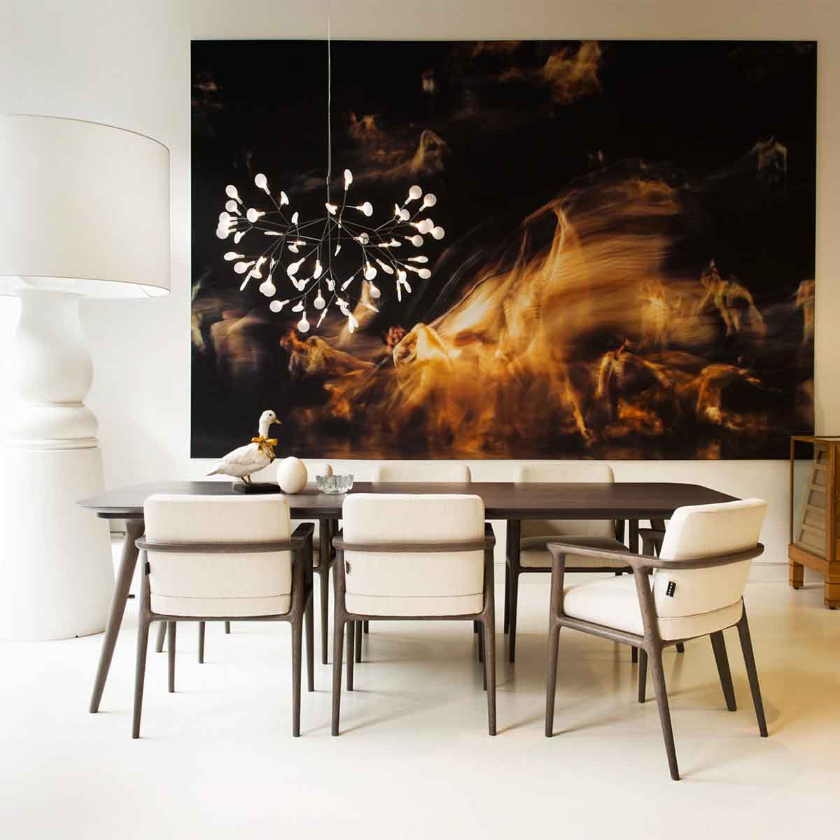 Chandelier Metal Acrylic LED 150.0 cm White Dining Room Sculptural Branch Ceiling Light Fixture | Thomler