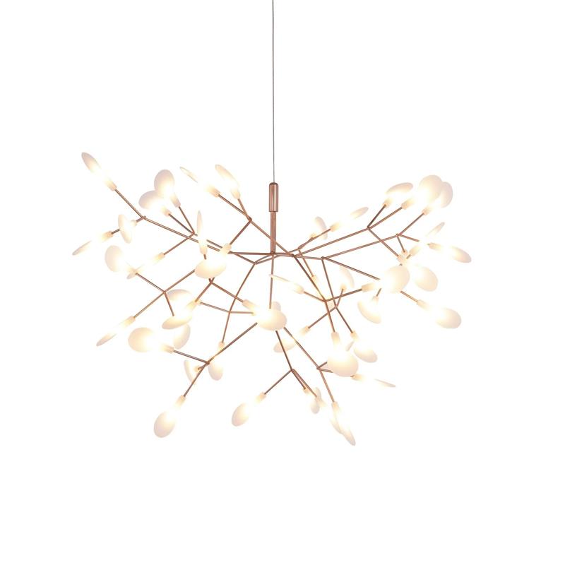 Chandelier Metal Acrylic LED 150.0 cm White Dining Room Sculptural Branch Ceiling Light Fixture | Thomler