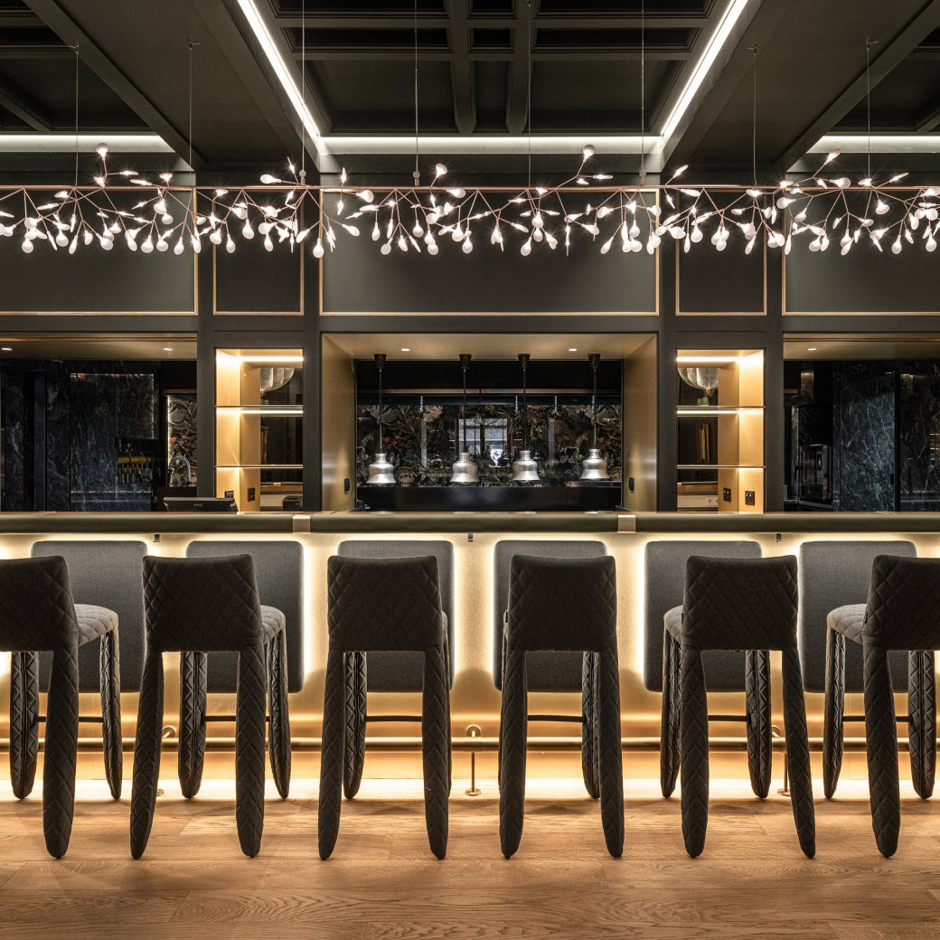 Chandelier Metal Acrylic LED 150.0 cm White Dining Room Sculptural Branch Ceiling Light Fixture | Thomler