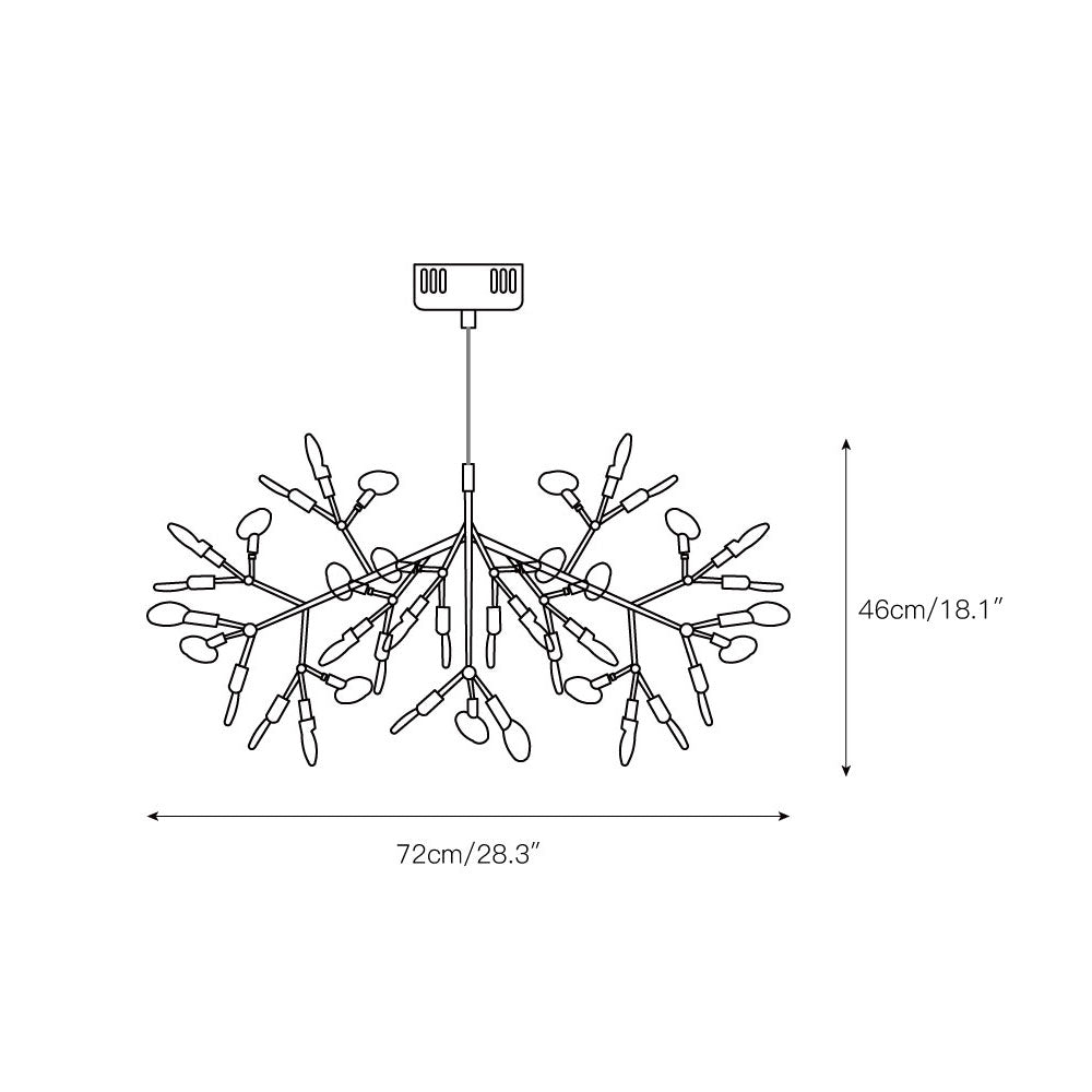 Chandelier Metal Acrylic LED 150.0 cm White Dining Room Sculptural Branch Ceiling Light Fixture | Thomler